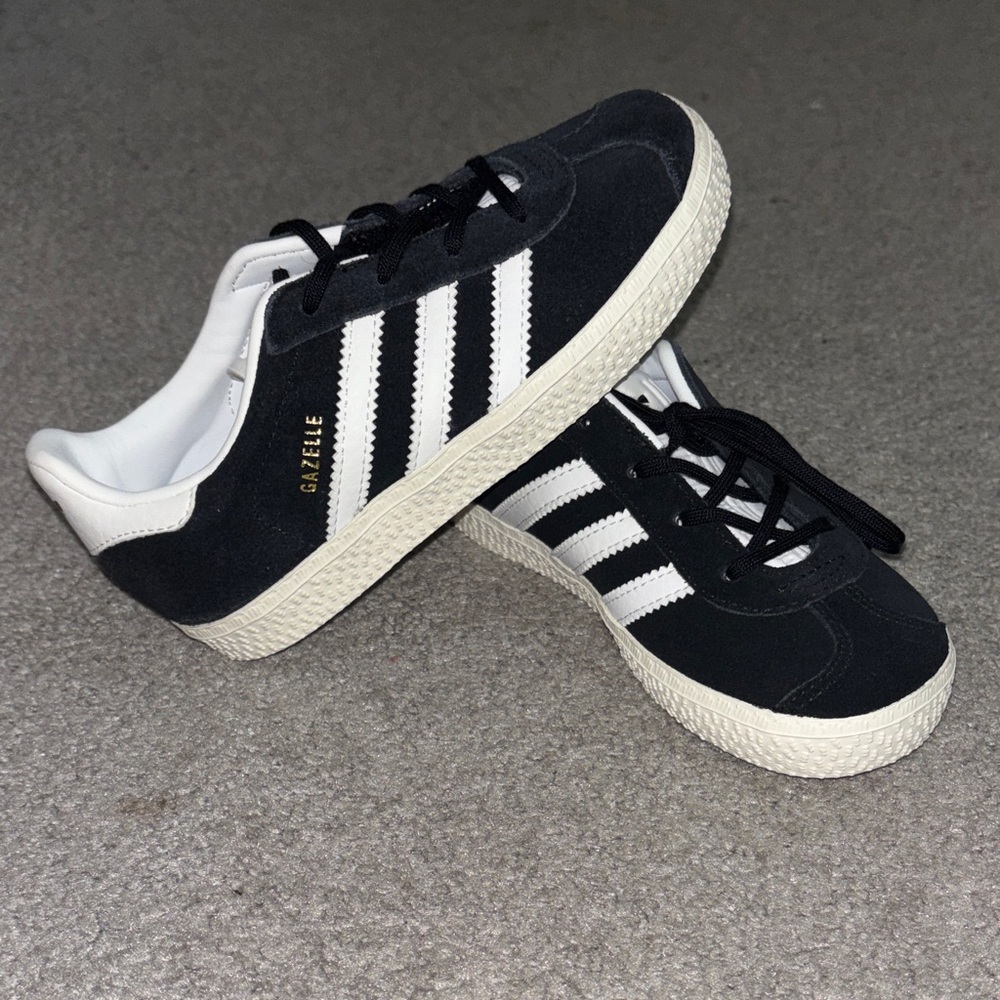 adidas Gazelle Black and White Suede Sneakers